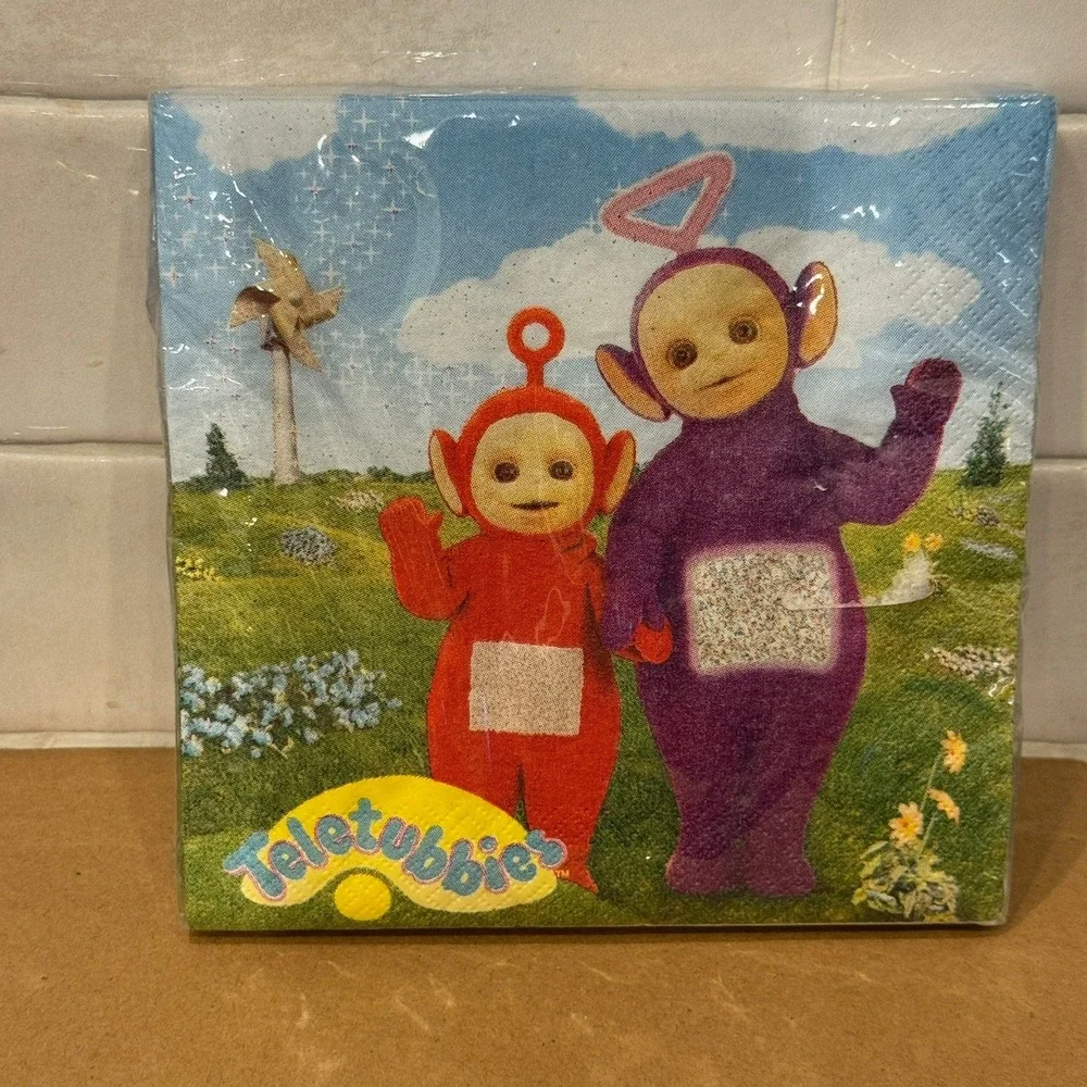 Vintage 1998 Teletubbies Luncheon Napkins 16 Count 3-Ply Amscan Sealed 51076 USA